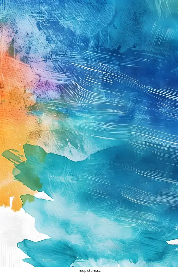 Watercolor Abstract Background With Blue And Green Colors