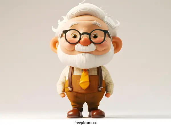 Smiling Old Man Illustration