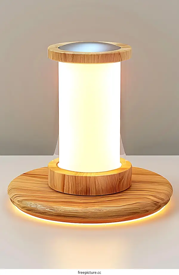 Modern Wooden Table Lamp with Warm White Light