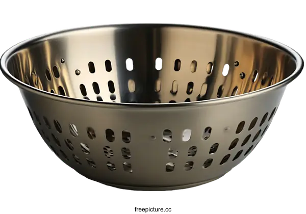 [Transparent Background PNG]Stainless Steel Colander Bowl Kitchen Utensil