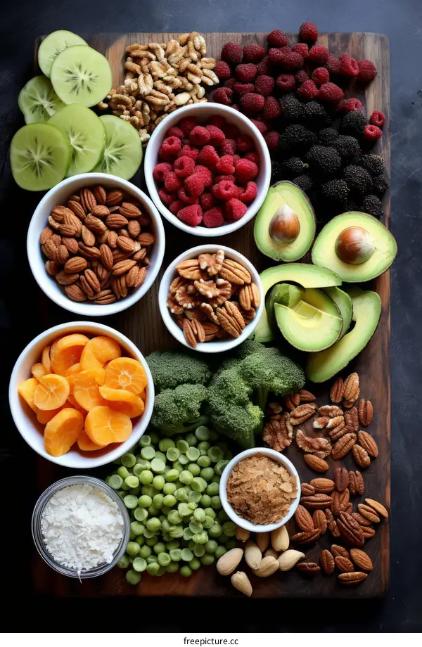 Healthy Food Ingredients on Wooden Table