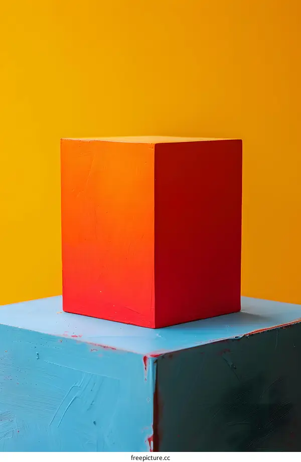 Orange and Blue Gradient Painted Cubes