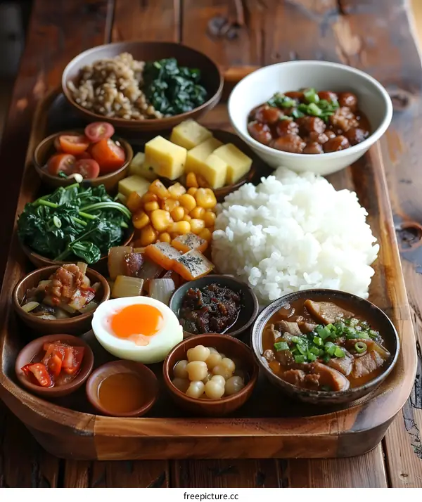 A delicious and nutritious meal with various side dishes