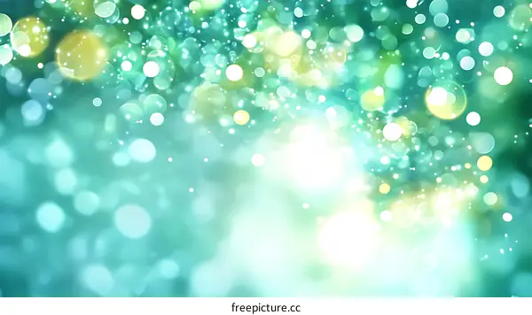 Abstract Bokeh Background in Teal and Gold Tones