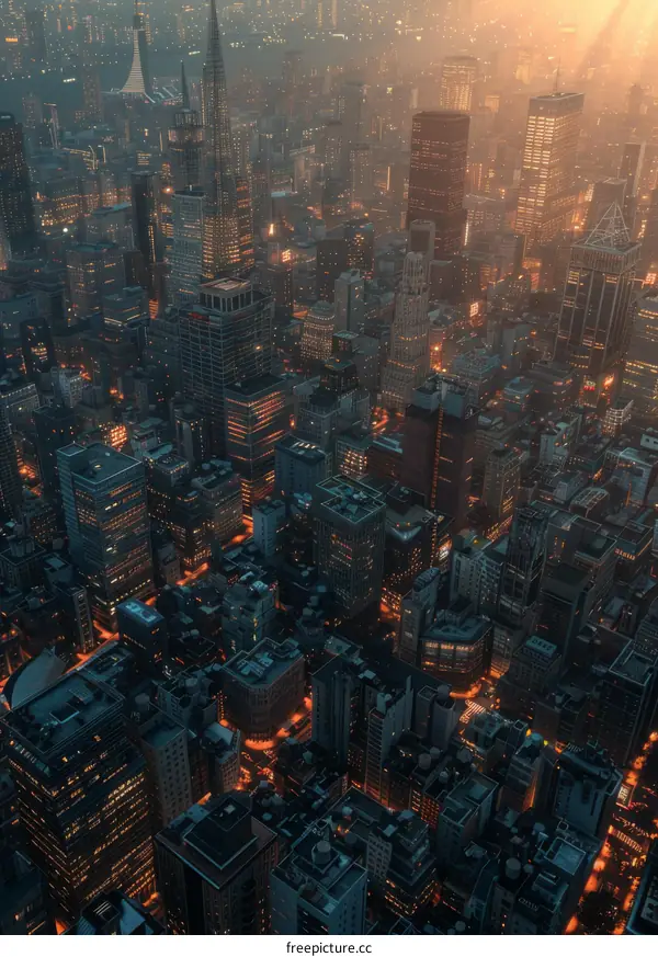 Futuristic Cityscape at Twilight