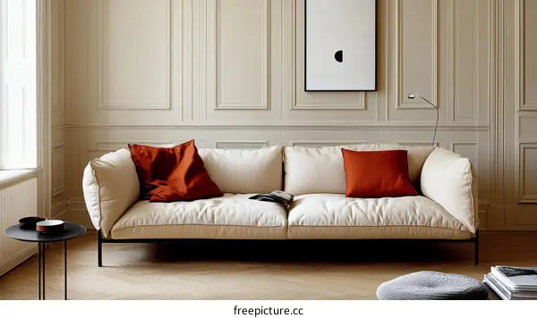 Cream Sofa in a Classic Living Room