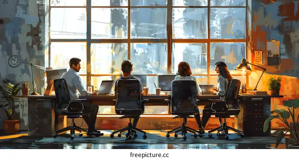 business people working in office