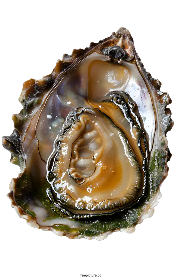 [Transparent Background PNG]opened oyster with white background