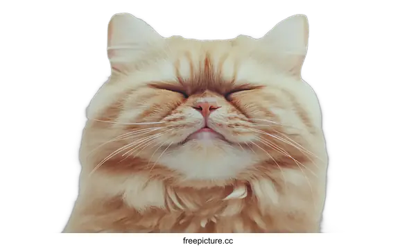 [Transparent Background PNG]Close Up of a Ginger Cat With its Eyes Closed