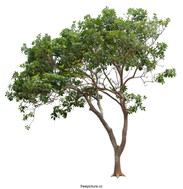 [Transparent Background PNG]Isolated Green Tree with White Background