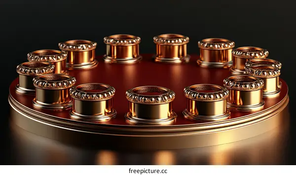 Ornate Round Copper Display Stand