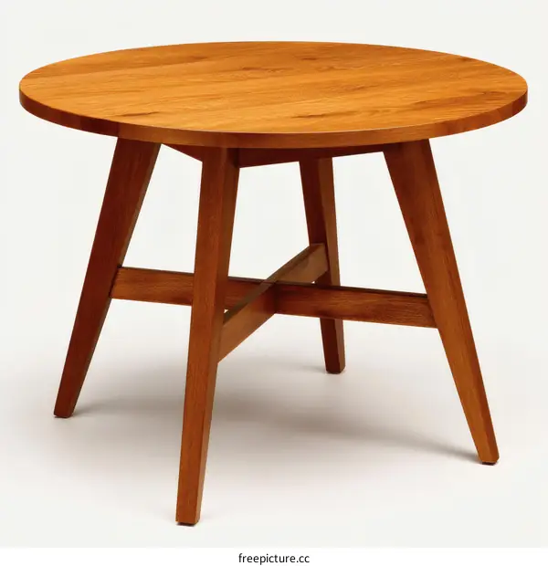 Mid-Century Modern Round Wooden Table
