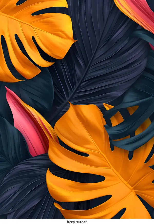 Tropical Leaves Pattern Background Design