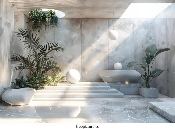 Modern Minimalist Interior Design with Plants