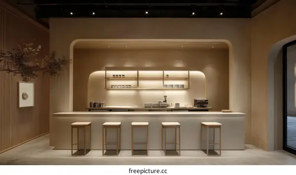 Modern Minimalist Coffee Bar Interior Design