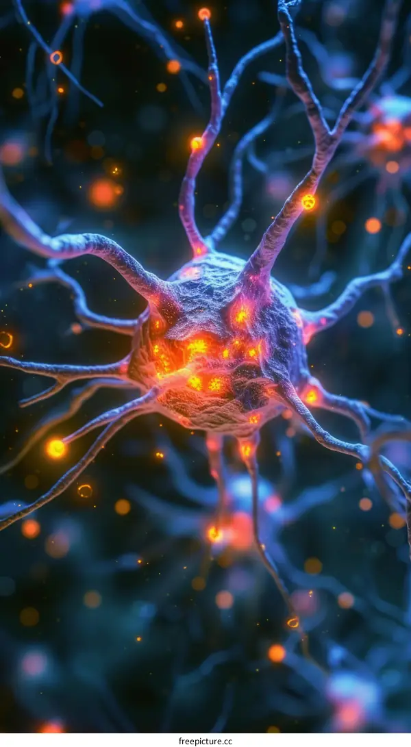 Artistic rendering of a neuron