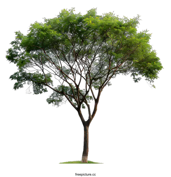 [Transparent Background PNG]Green Tree Isolated on White Background