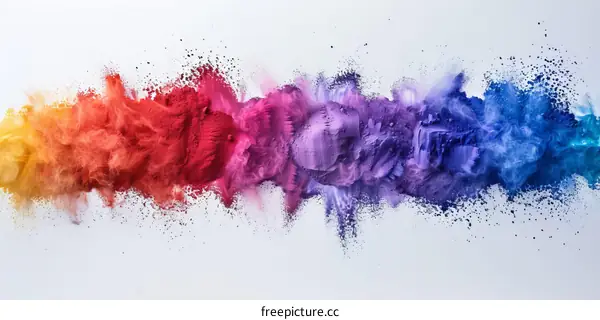 Colorful powder explosion on white background