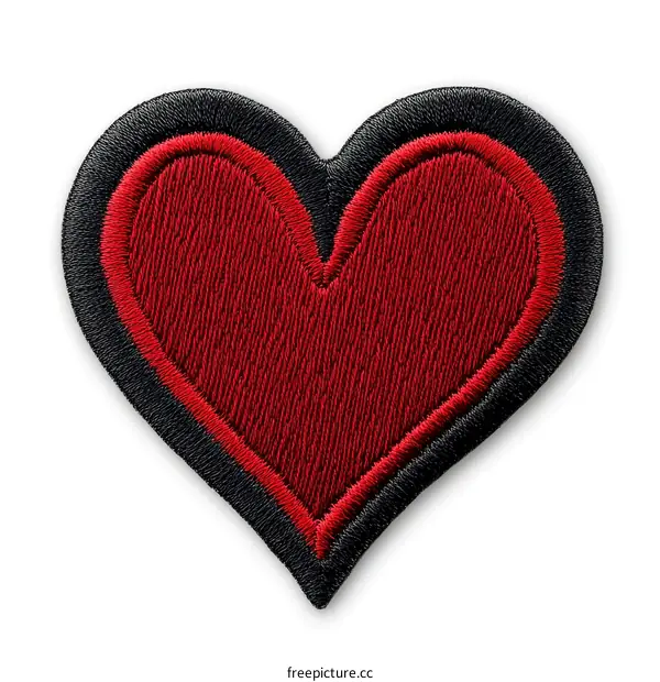 Embroidered Red Heart Patch