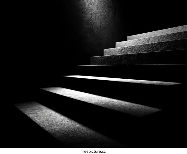 Abstract Architectural Stairway in Low Light