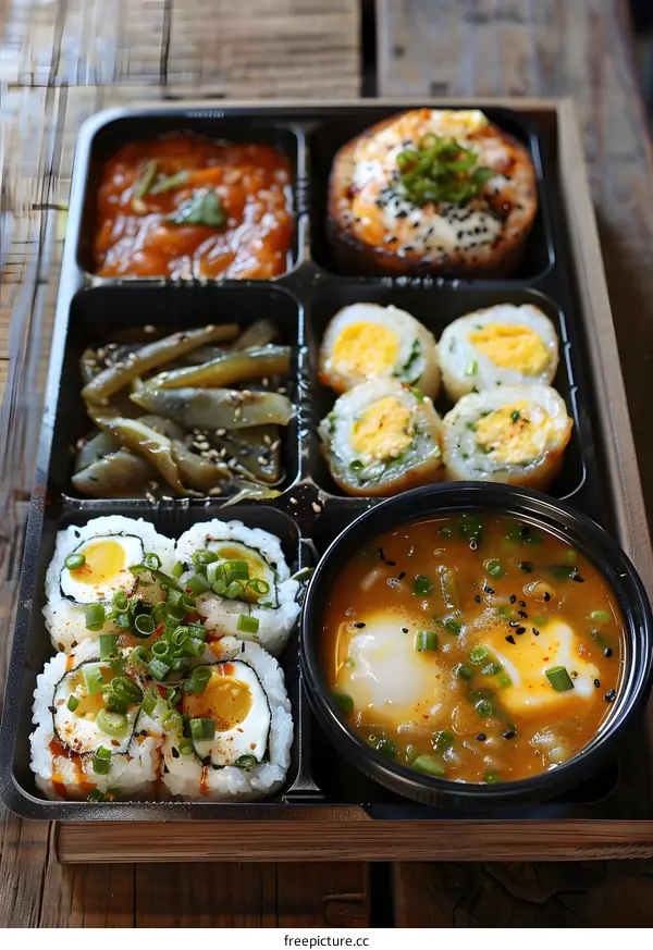 Japanese Food Bento Box With Egg