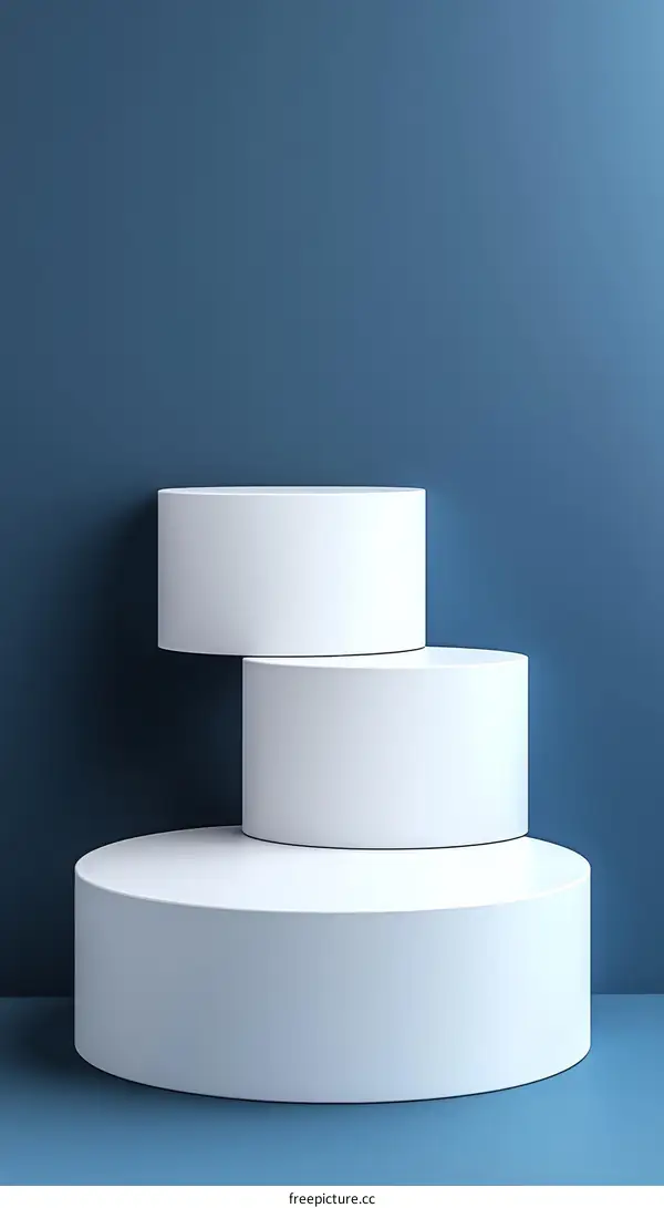 Abstract Minimalist White Cylindrical Display