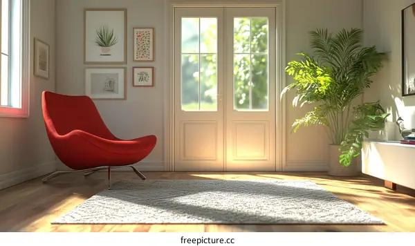 Modern Living Room Interior Design Illustration