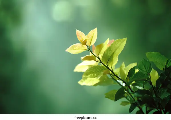 Fresh Spring Leaves in Natural Light