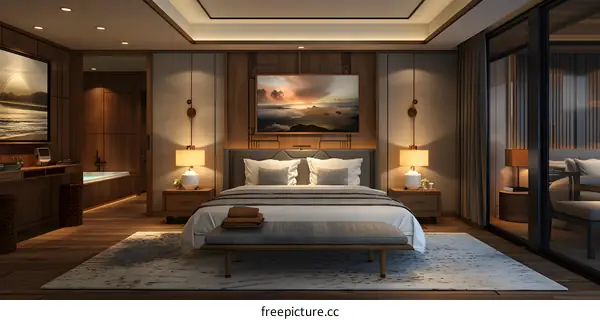 Luxury hotel bedroom