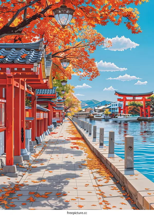 Autumn Path By The Canal