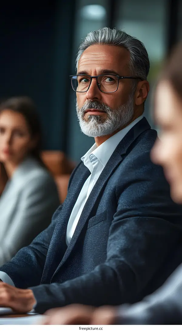 Confident Businessman Looking Directly at the Camera