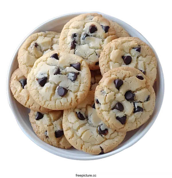 [Transparent Background PNG]Plate of chocolate chip cookies