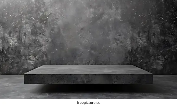 Dark Grey Concrete Background with Platform