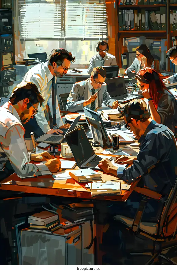 Colleagues working together in an office