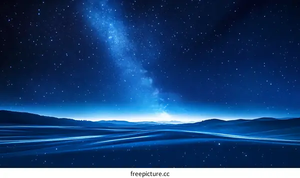 Starry Night Landscape with Milky Way