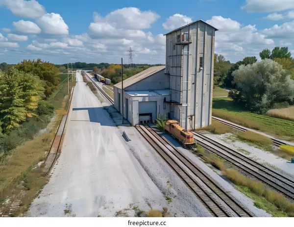 Grain Elevator and Rail Lines