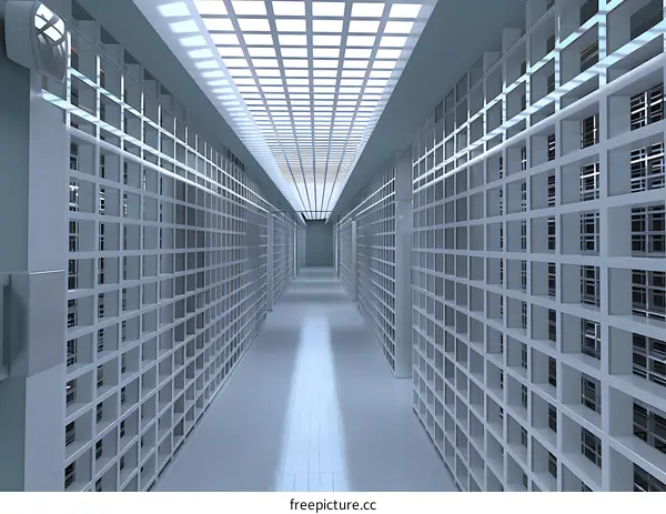 White Gridded Hallway Interior Design