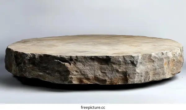 Round Stone Slab Display Platform