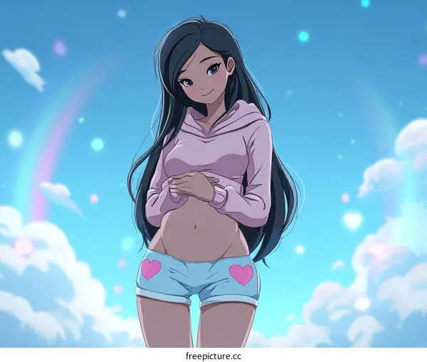 Anime Girl Posing in a Lovely Outfit