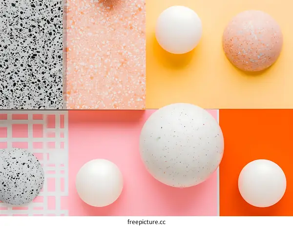 Abstract Composition with Geometric Shapes and Colorful Background