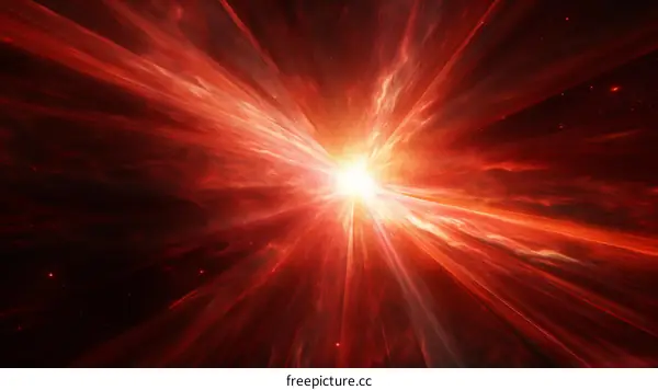 Red and Orange Abstract Painting with Bright Center