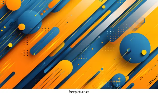 Abstract background with orange and blue geometric shapes