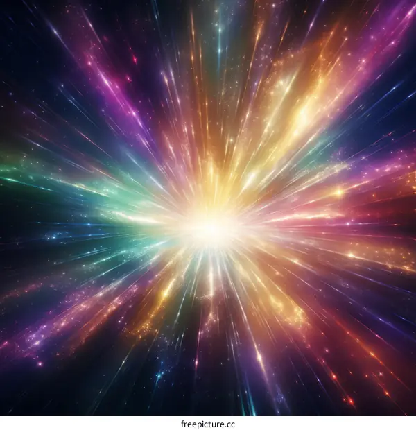 Cosmic Light Painting: Stars, Rays, and Nebula