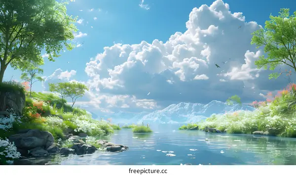 Tranquil Lake in a Picturesque Valley