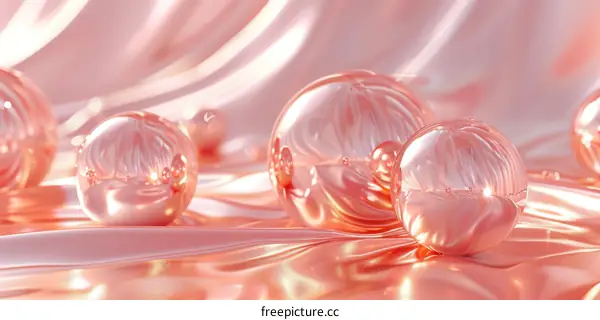 Abstract Pink Sphere Display on Satin