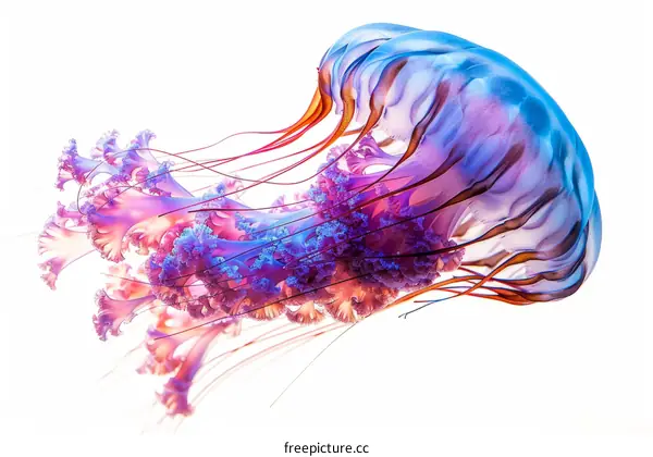 A Bioluminescent Jellyfish Swims Gracefully Through the Ocean