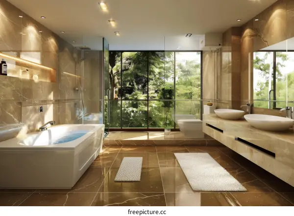 Luxury Modern Bathroom Design with Natural Light