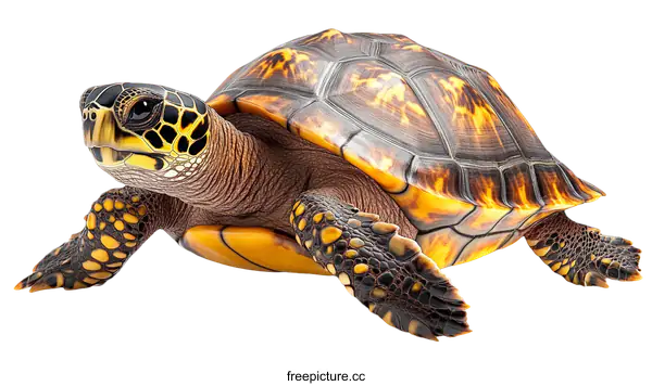 [Transparent Background PNG]Close Up of a Beautiful Painted Turtle