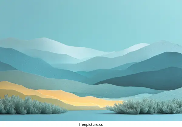 Abstract Mountain Landscape Illustration