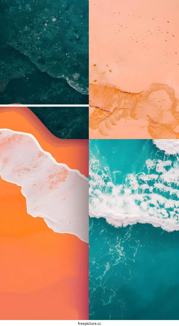 Ocean Beach Sand Aerial Collage